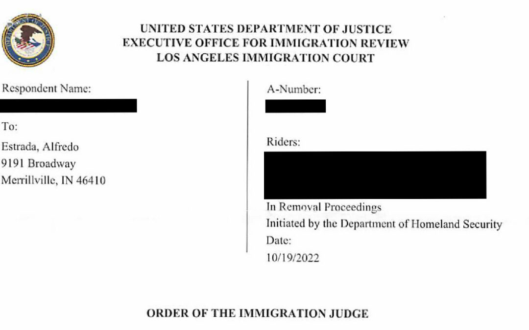 Los Angeles Immigration Court Cancels Client’s Prior Deportation Order